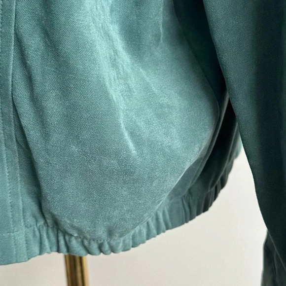 Vintage Y2K Muted Earthy Green Casual‎ Full Zip Casual Bomber Shacket Jacket L - Picture 5 of 12